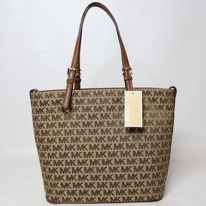 SOLD Michael Kors Jet Set Shouler Bag Beige Brown